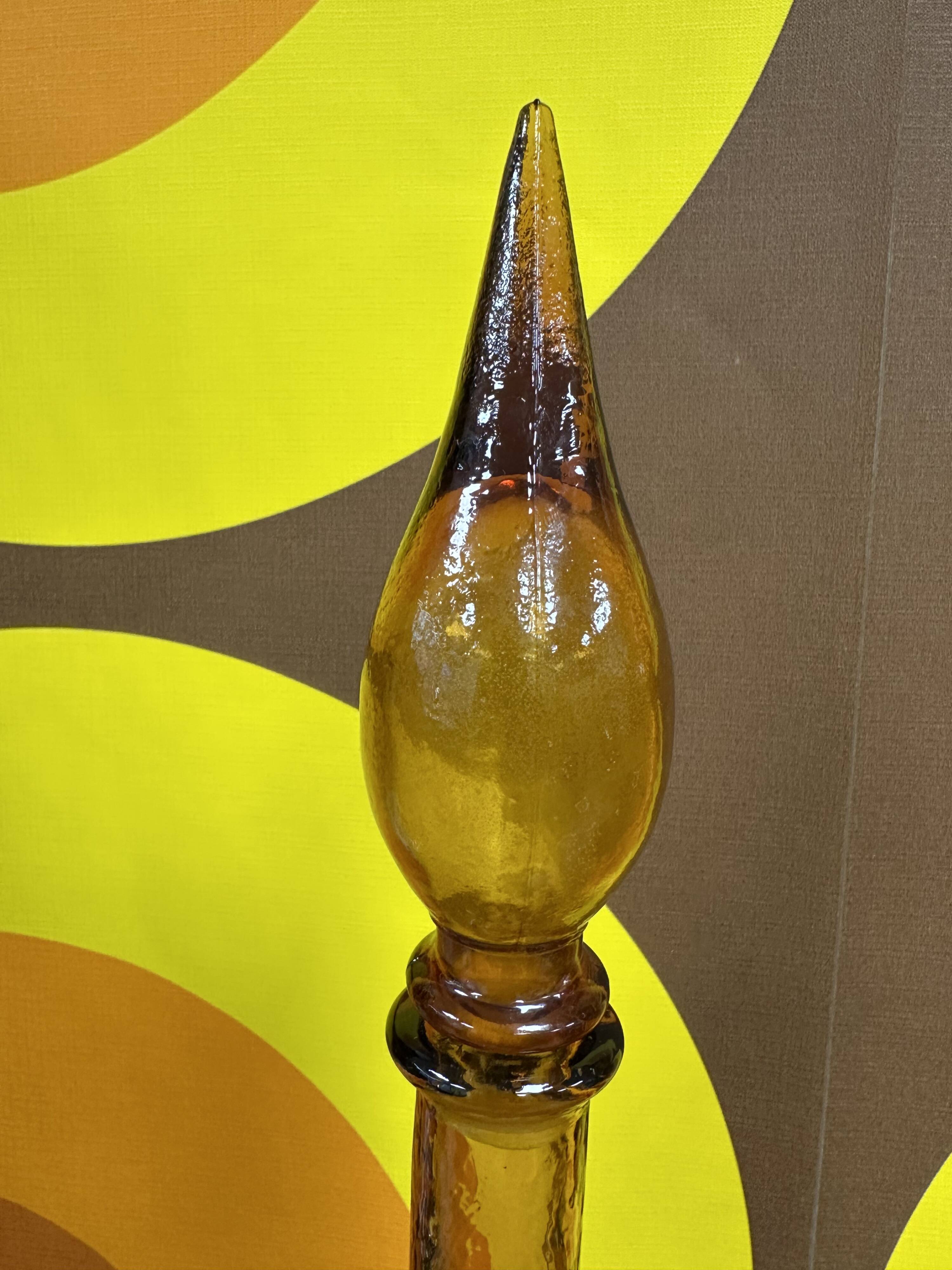 Large Italian Empoli glass carafes