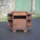 Art Deco wooden bedside table, vintage wooden furniture, side table