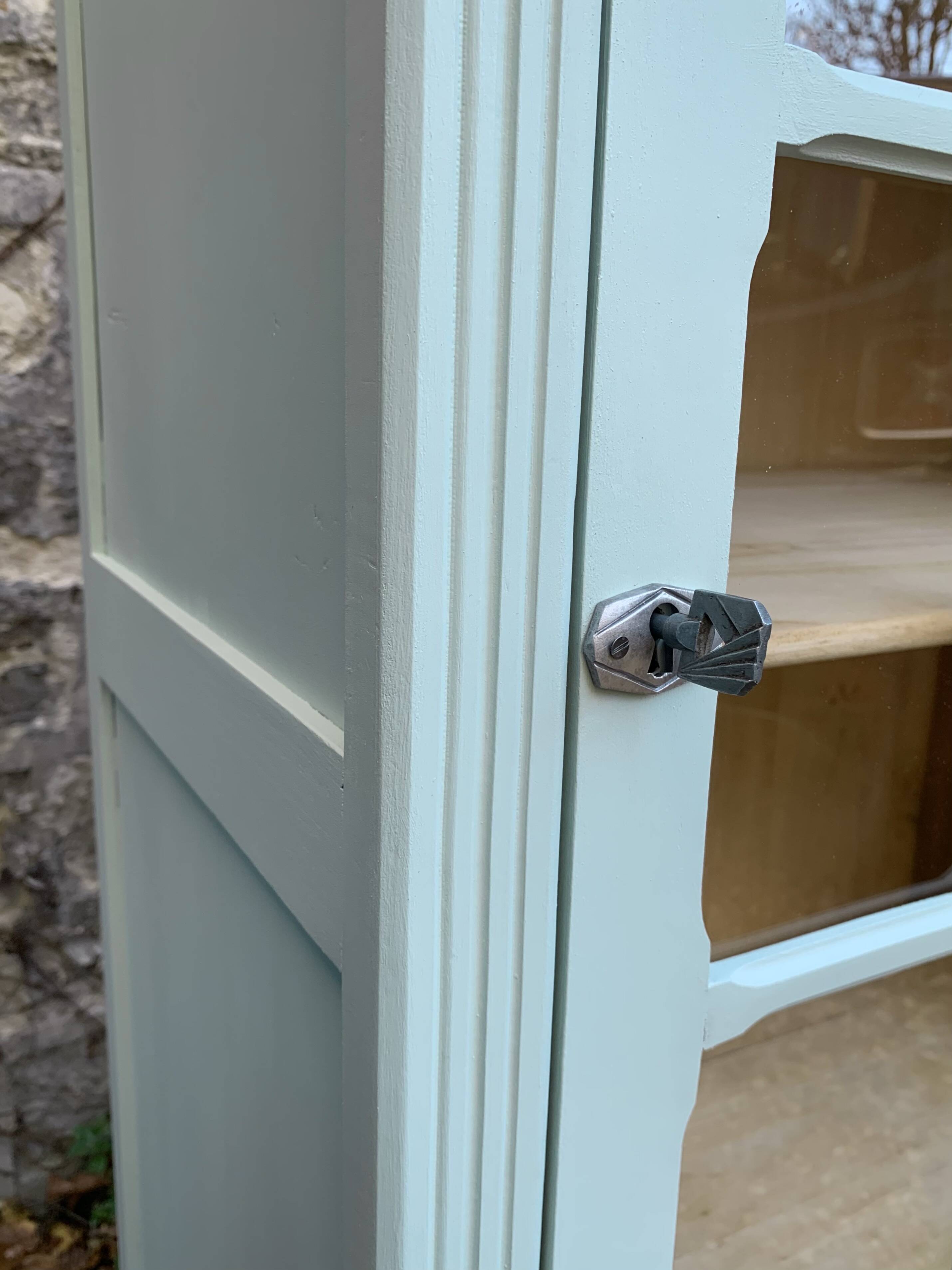 Antique celadon glass Parisian wardrobe H162