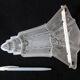 Large Art Deco lampshade in frosted glass, geometric floral pattern