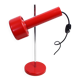 Red metal articulated desk lamp