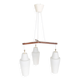 Scandinavian teak and opaline chandelier, Philips, 1960s