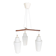 Scandinavian teak and opaline chandelier, Philips, 1960s