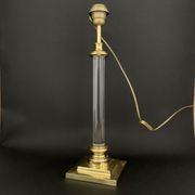 House the dolphin, lamp foot in plexiglass and gold metal design 1970