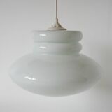 White opaline pendant light, Design, 1970
