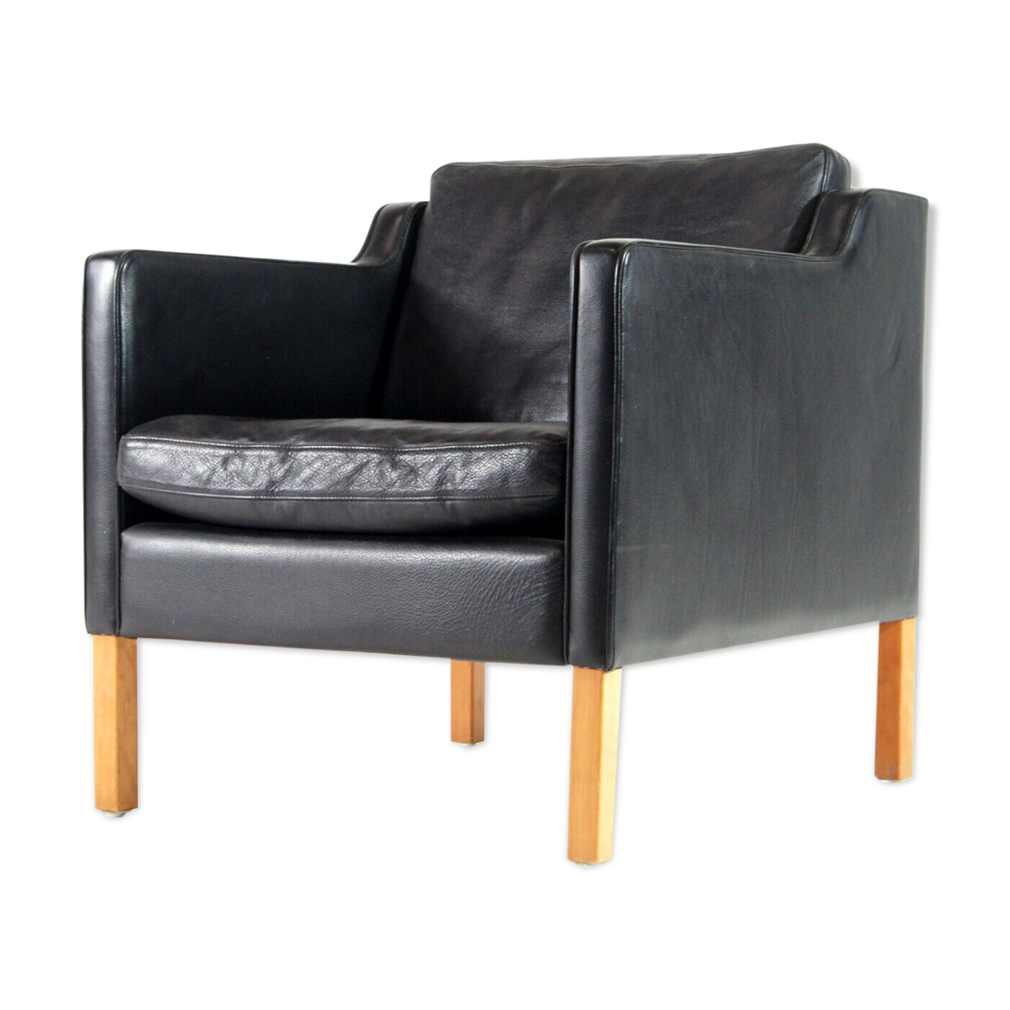 Danish vintage retro armchair in 1960s Stouby leather