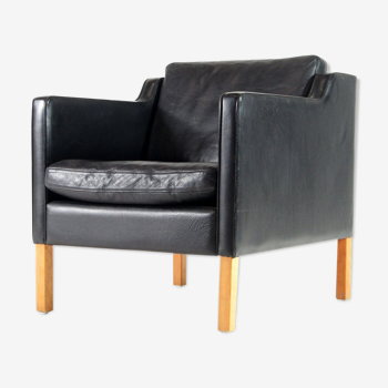 Danish vintage retro armchair in 1960s Stouby leather