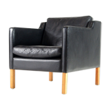 Danish vintage retro armchair in 1960s Stouby leather