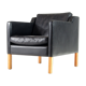 Danish vintage retro armchair in 1960s Stouby leather