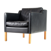Danish vintage retro armchair in 1960s Stouby leather