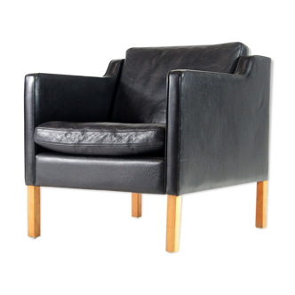 Danish vintage retro armchair in 1960s Stouby leather