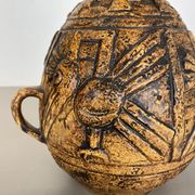 Fat lava pottery "maya tiki" vase by jasba ceramics, germany, 1970s
