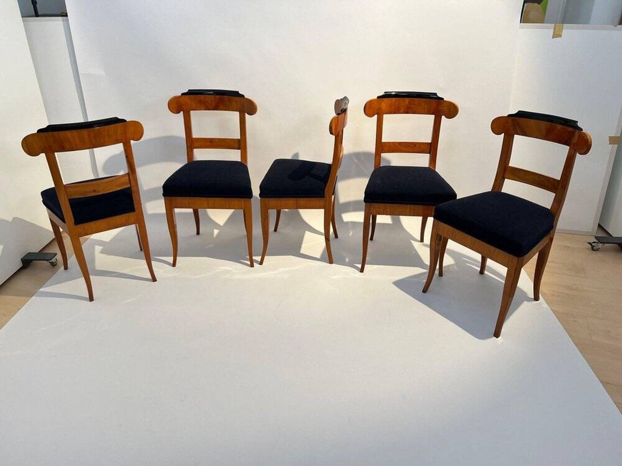 Biedermeier Chairs in Cherry Wood, Germany, 1830s, Set of 5