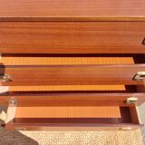 1960s chest of drawers, spindle legs, recessed handles