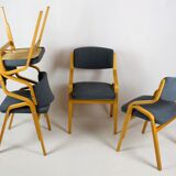 Chaises tchèques en contreplaqué plié de Holesov, années 1970, ensemble de 4