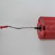 Hanging lamp red perforated sheet metal