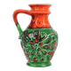 Vase à fleurs vert orange Allemagne de l’Ouest années 70 Scheurich 87-17