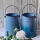 Two enamelled milk jars