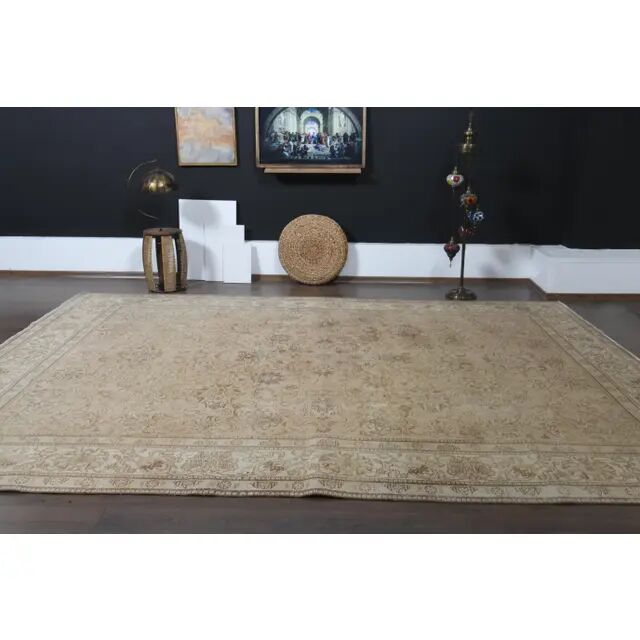 1970s Vintage Persian Handmade Wool Orange Area Rug 282x384