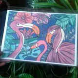 Illustration "flamingo" peinture