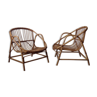 2 fauteuils rotin