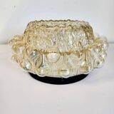 Baguette vintage en glaçure de plafondlamp, bulle reliëf space age, jaren 1970