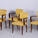 Set of four french artdeco chairs made by architect jules leleu, beech, 1930s