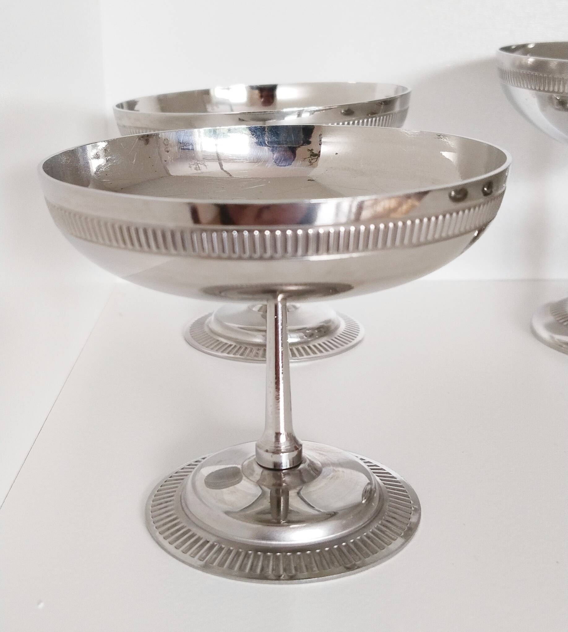 Ice cream or sorbet cups, set of 5, in 18/10 stainless steel (ref 18)