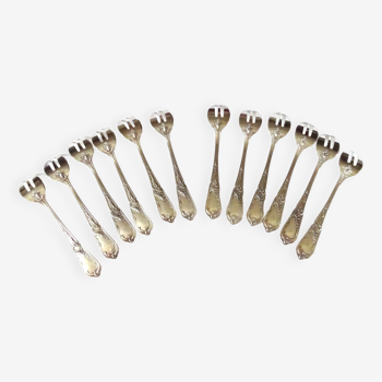 12 silver-plated oyster forks