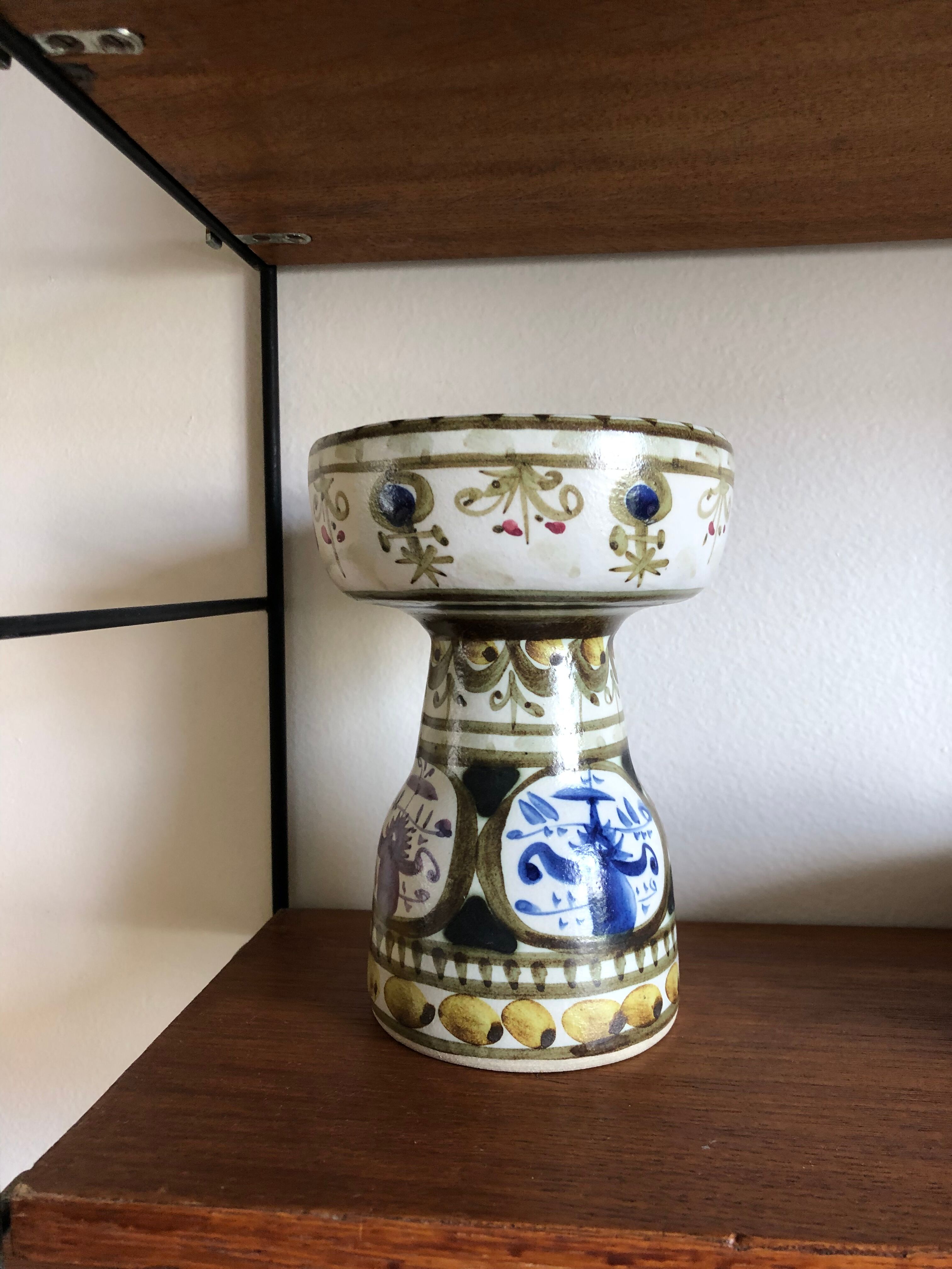 Quimper earthenware candle holder