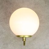Vintage Italian Mid-century Brass and Opaline Wall Lamp