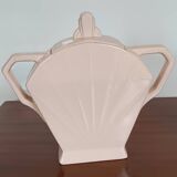 Saint Amand Art Deco earthenware creamer and sugar bowl