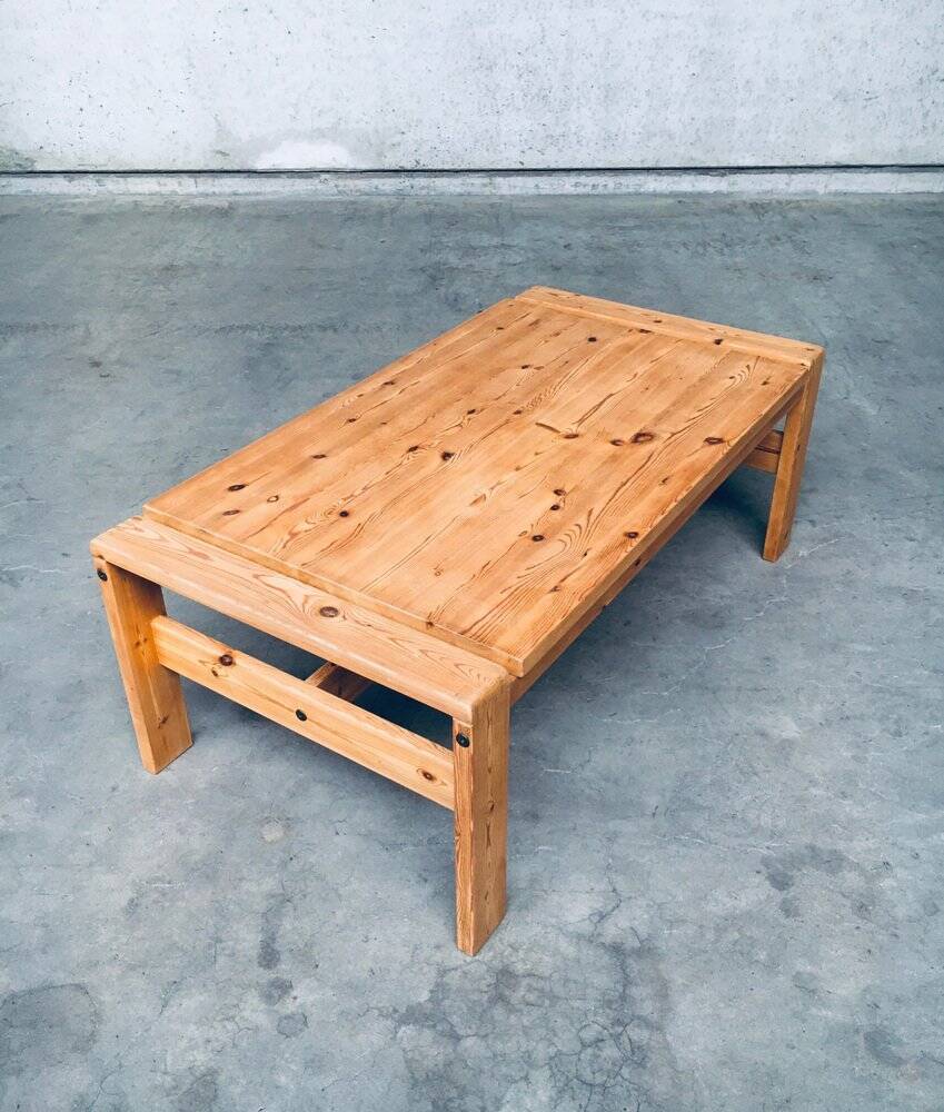 Scandinavian Modern Design Solid Pine Coffee Table, 1970s