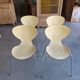 Lot de 4 chaises design vintage – crème & chrome