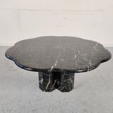 Black marble "cloud" coffee table, 70s/80s