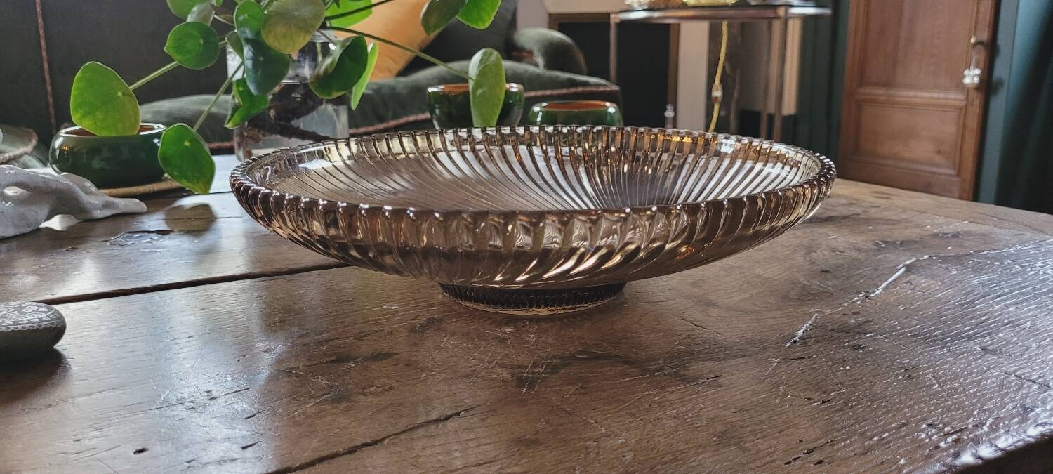 80s smoked glass cup