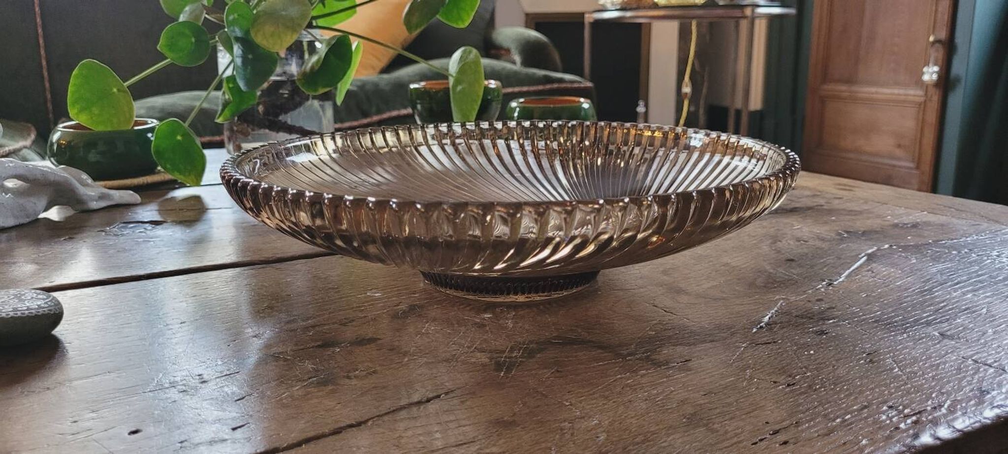 80s smoked glass cup