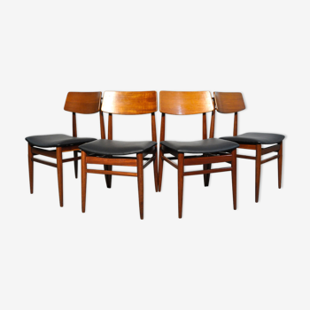 Set of four teak diningchairs by the Dutch company Topform, 1960s