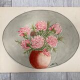 Watercolor with vintage carnations