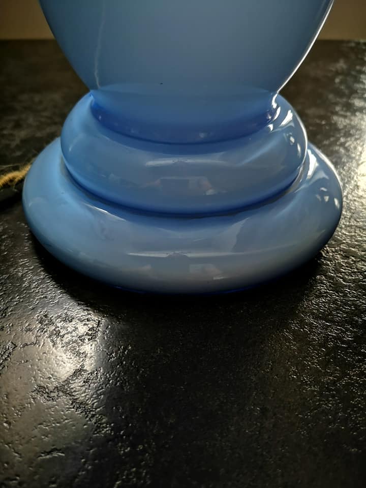 Antique table lamp signed in opaline 1930 Art Deco