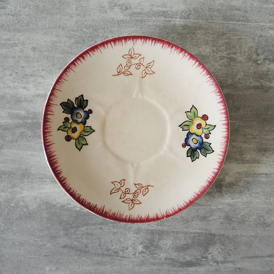 Old Longwy Earthenware Saucer - Marseille