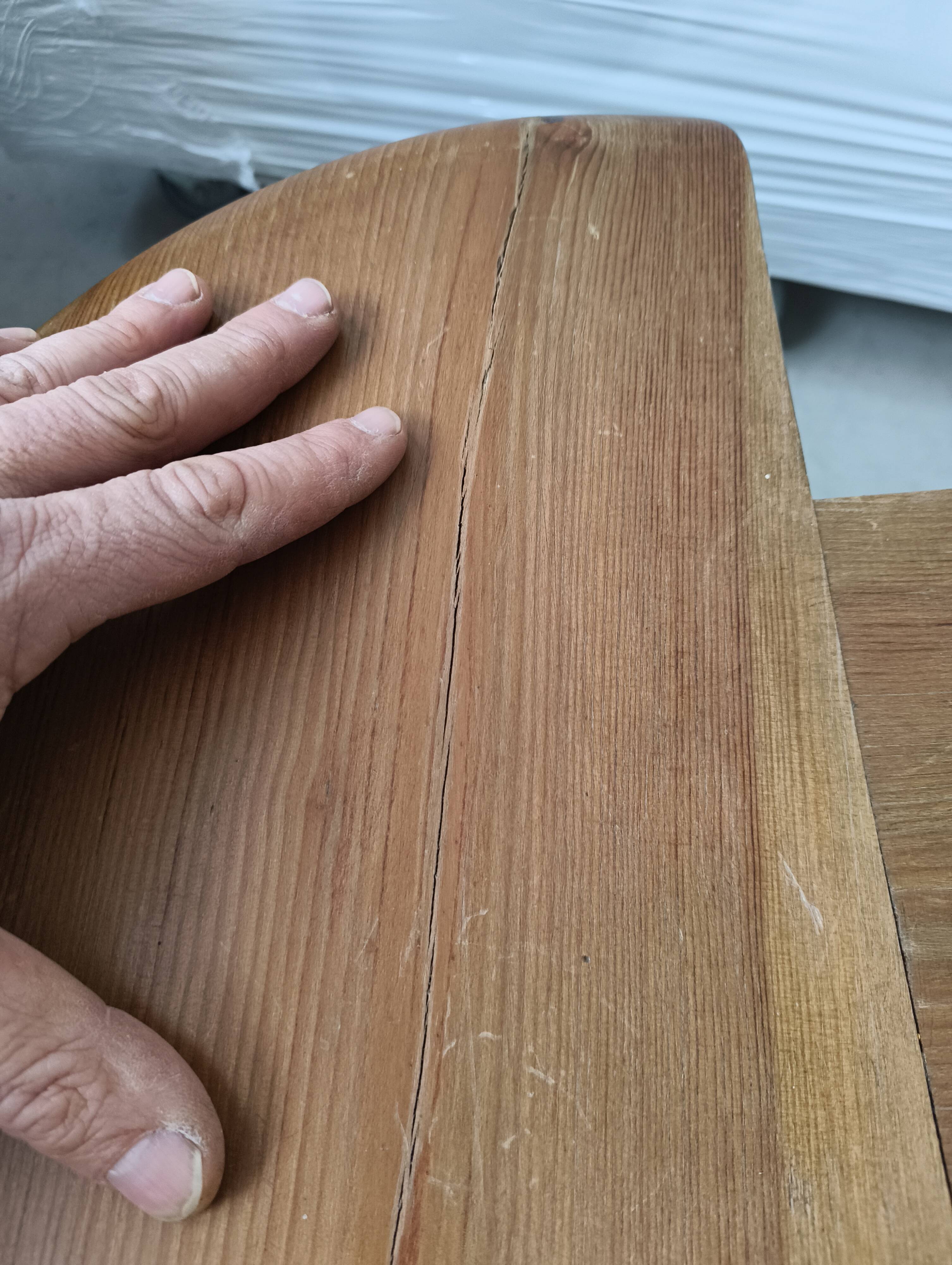 brutalistic primitive stool in pine