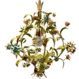 Italian tole flower chandelier, 1960s