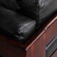 Three-seater canapé in leather and rosewood Bastiano by Tobia Scarpa.