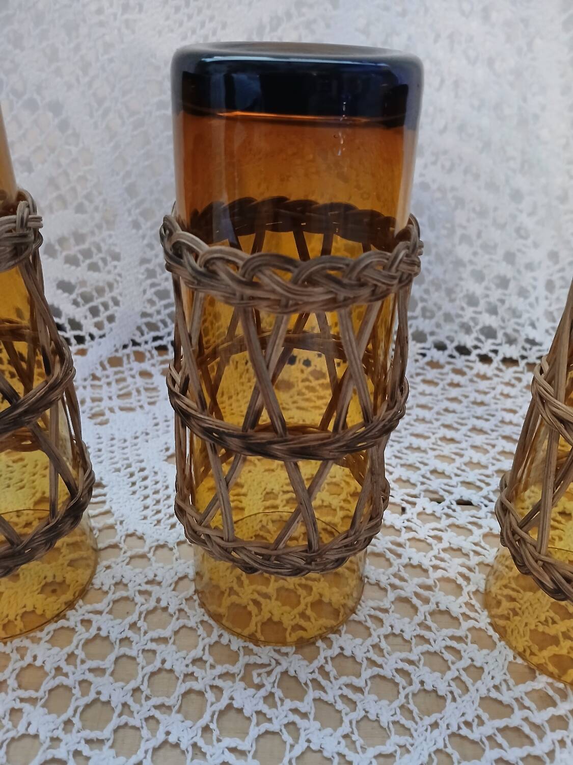 4 vintage orangeade glasses