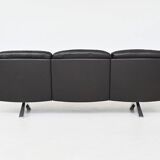 Canapé 3 places De Sede modèle DS-31 en cuir noir, Suisse 1970