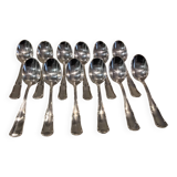 12 silver-plated metal mocha spoons, Ercuis Valencay silversmith, 10cm
