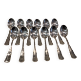 12 silver-plated metal mocha spoons, Ercuis Valencay silversmith, 10cm