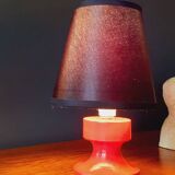 60s/70s lamp in red/orange lacquered wood