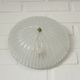 Set of 2 vintage hand blown ice glass wall sconces / pair of flush mount ceiling lights